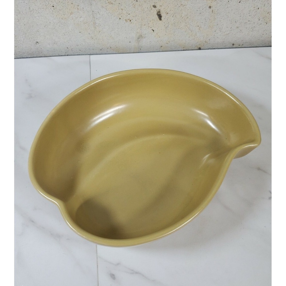 Vintage Hull Pottery‎ USA BIEGE TAN Leaf Shaped Bowl Dish Planter F14 MCM